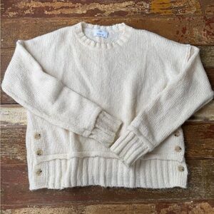 Allude Women's Cream White Crew Neck Cashmere Sweater | XS